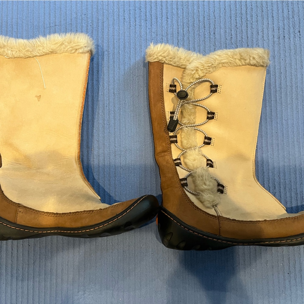 Privo Brown and Cream Fur-Lined Boots